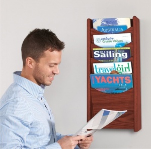Wooden Wall Mounted Literature Dispensers
